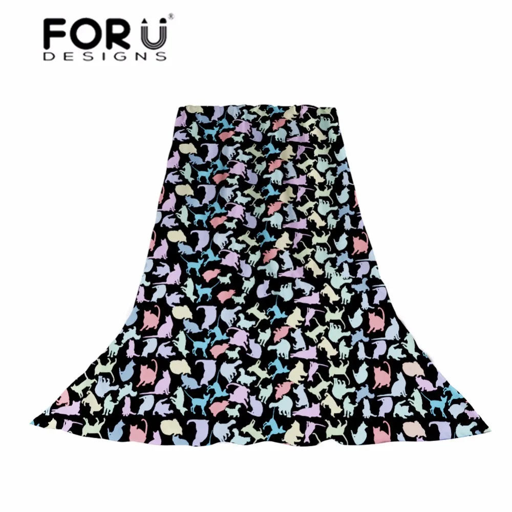 

FORUDESIGNS Cute Animal Print Women Scarf Ladies Kitten Pattern Thin Slik Scarves for Females Fashion Beach Shawl Sun Protection