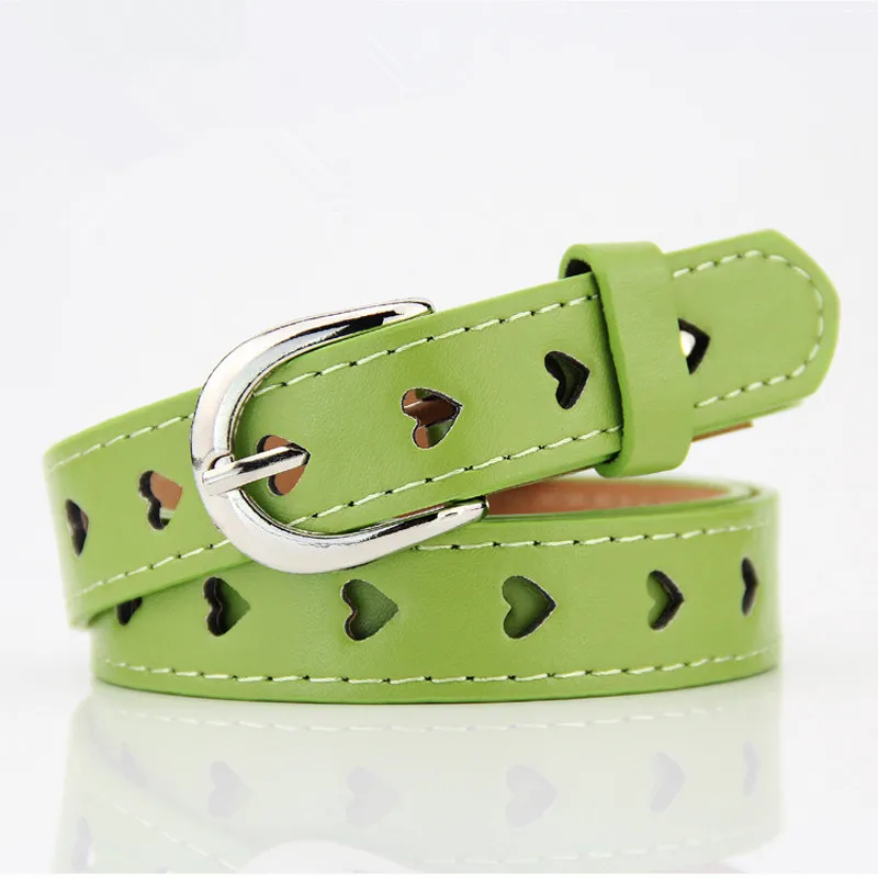 Women Fashion Heart Hollow Belt Faux Leather Belt Without