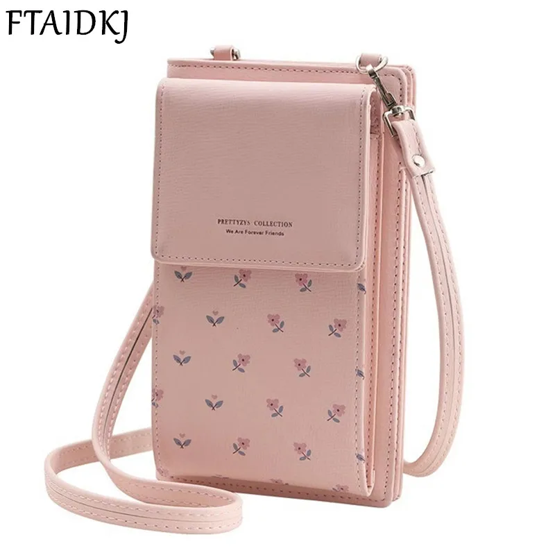 

FTAIDKJ Universal Multifunction Women Wallet PU Leather Phone Bag Case For iPhone Samsung Remi OPPO ViVO Huawei Crossbody bag