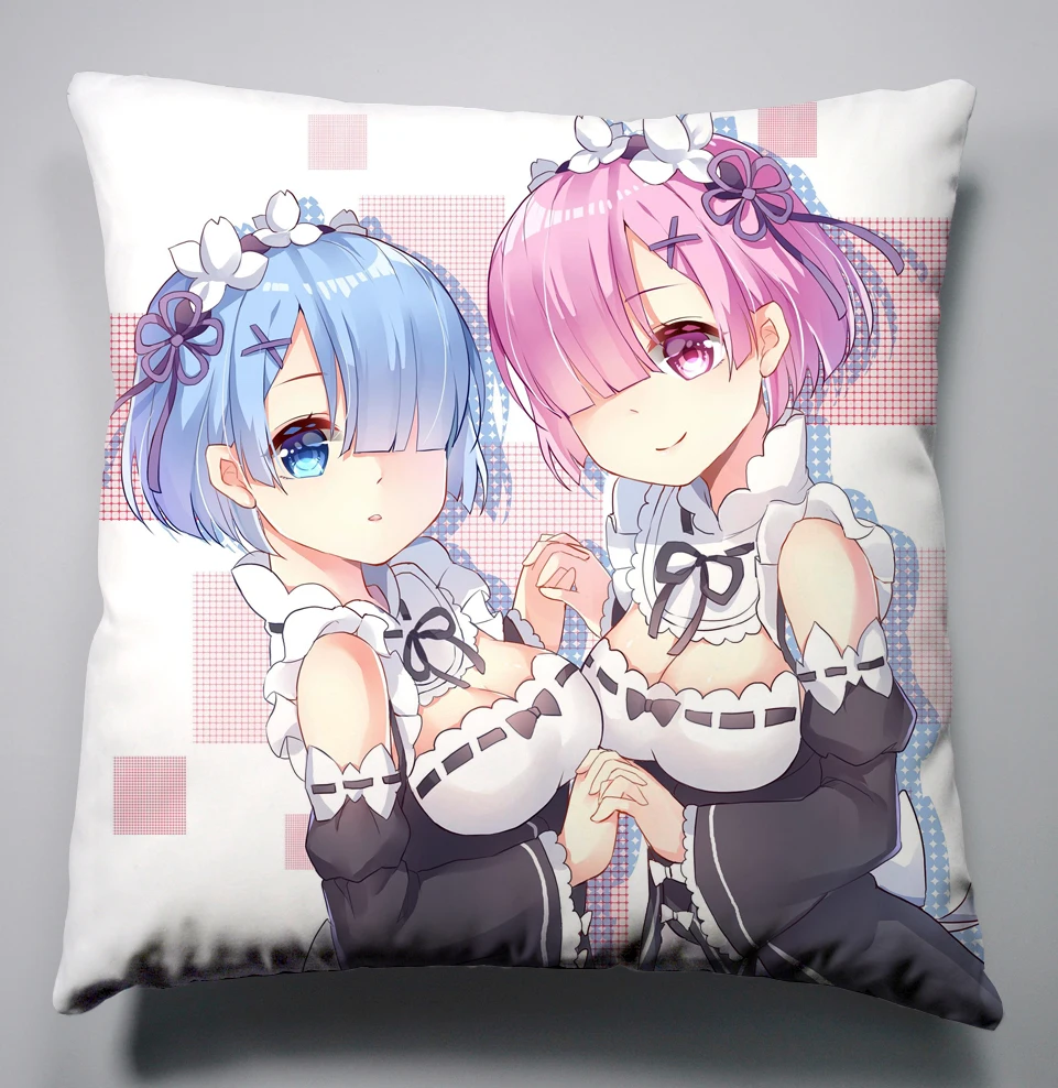 

Anime Manga Re Zero kara Hajimeru Isekai Seikatsu Pillow 40x40cm Pillow Case Cover Seat Bedding Cushion 001