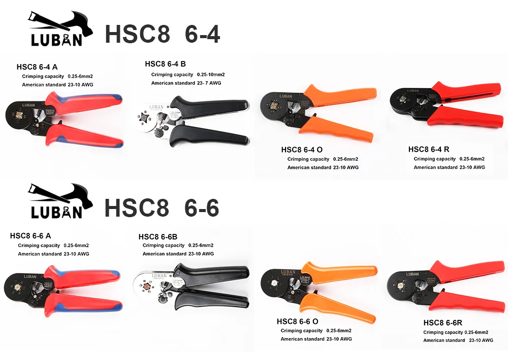 HSC8 6 6A шестигранные саморегулирующиеся обжимные плоскогубцы мини типа 0 25 мм