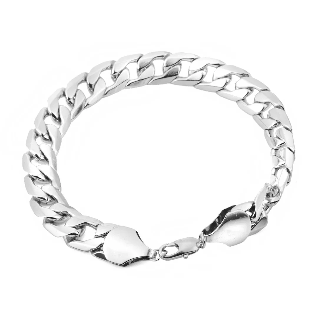 Hip Hop Stainless Steel Cuban Chain Bracelet For Men Punk Jewelry Shellhard Vintage Charms Silver Gold Bangle Wristband Pulseira