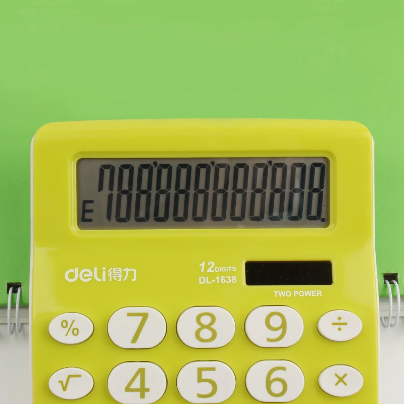 Deli 12 цифр большой экран Солнечный офис коммерческий калькулятор реальное человеческое слово 12 цифр большой экран голосовой калькулятор