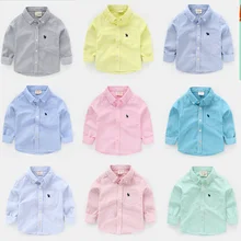 Брендовая хлопковая рубашка с длинными рукавами для мальчиков; сезон весна-осень-весна; детская белая рубашка для маленьких мальчиков и девочек; школьная рубашка; 10