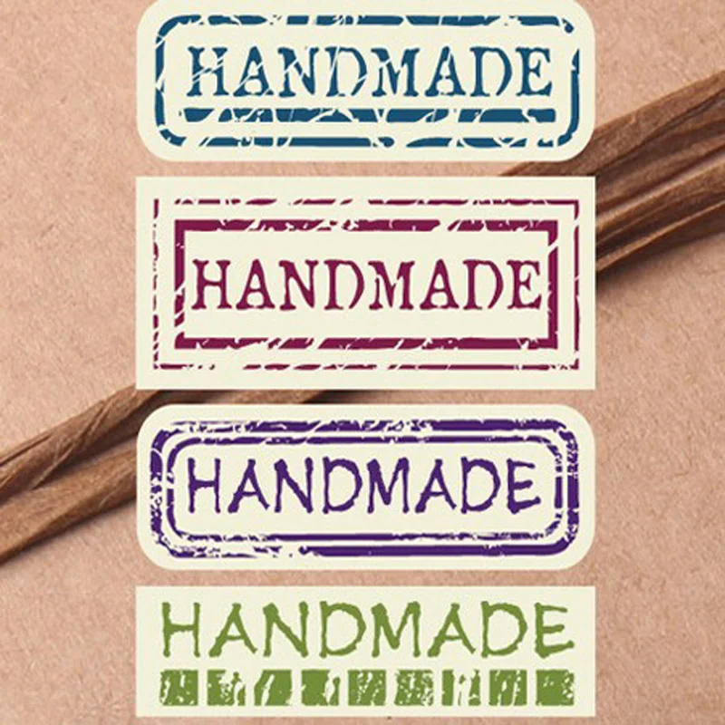 

102pcs New Retro Kawaii HANDMADE Paper Seal sticker For handmade products/Vintage "Handmade" lable