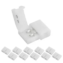 10pcs Pacote Tira para Tira Unwired Gapless Condutor LEVOU Conector Tira Sem Solda Encaixe Para Baixo 2Pin para 8mm de Largura 3528 2835