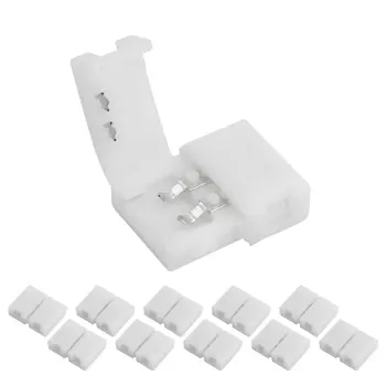 

10pcs Pack Strip to Strip Unwired Gapless Solderless Snap Down 2Pin Conductor LED Strip Connector for 8mm Wide 3528 2835