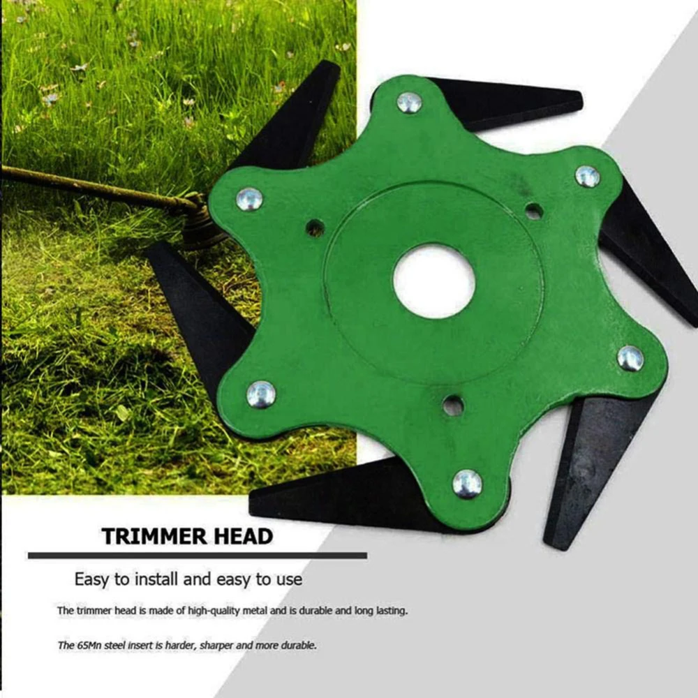 steel trimmer head universal lawn mower trimmer head 6 steel blades razors