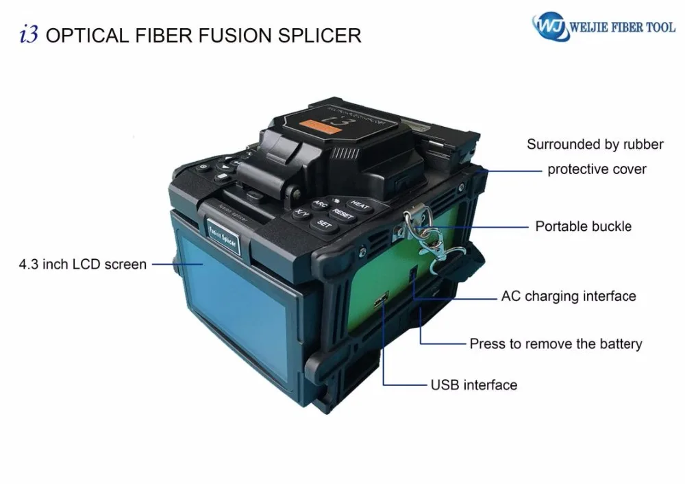 Английское меню I3 Многофункциональный волоконно-оптический сварочный аппарат/машина для сращивания оптического волокна I3 FTTH волоконно-оптический сварочный аппарат
