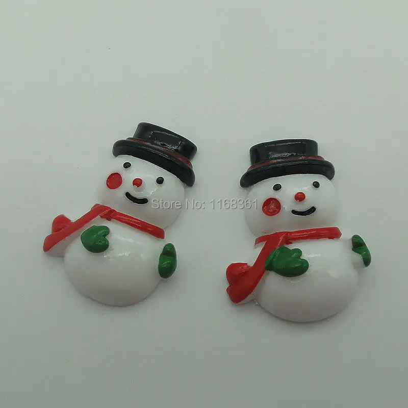 1pcs/lot resin flat back bashful snowman 30mm Cabochons Scrapbooking Hair Bow Center DIY Christmas decration C101-1