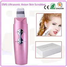 Ultrasound Skin Scrubber Peeling Beauty Spa 3 in 1 EMS+ Ion+Ultrasonic Facial Cleanser Cleaner Ance Blackhead Removal Machine