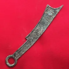 Редкий Азиатский античный китайский Старый медный Монетный нож