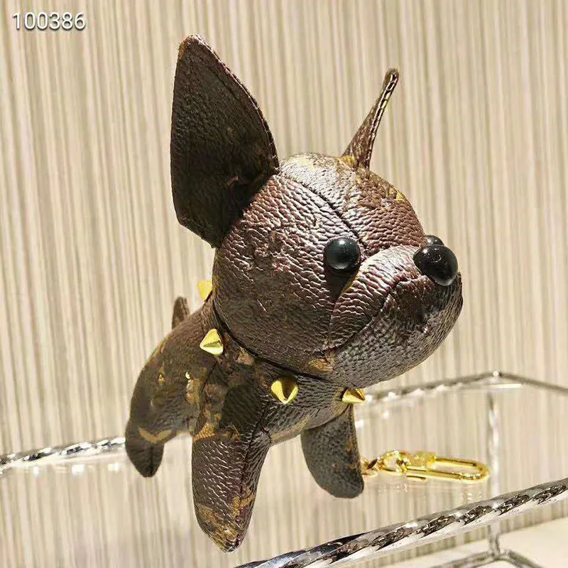 

Bulldog Keychain Bulldog Bag Accessories Punk Style Pendan Pu Leather Animal Dog Keyring Holder Bag Charm Trinket Chaveiros