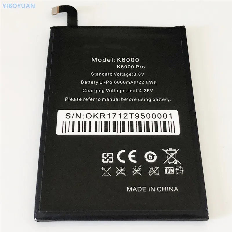 

3.8V 6000mAh For Oukitel K6000 K6000Pro Battery