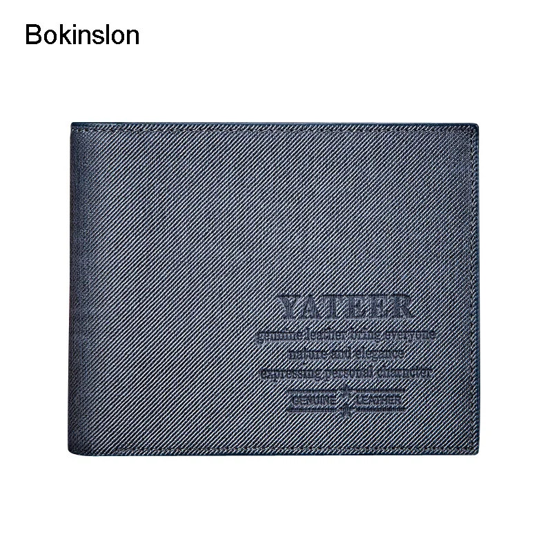 

Bokinslon Men Wallets Retro Fashion PU Leather Short Wallet Man Popular Solid Color Designer Brand Wallet For Male