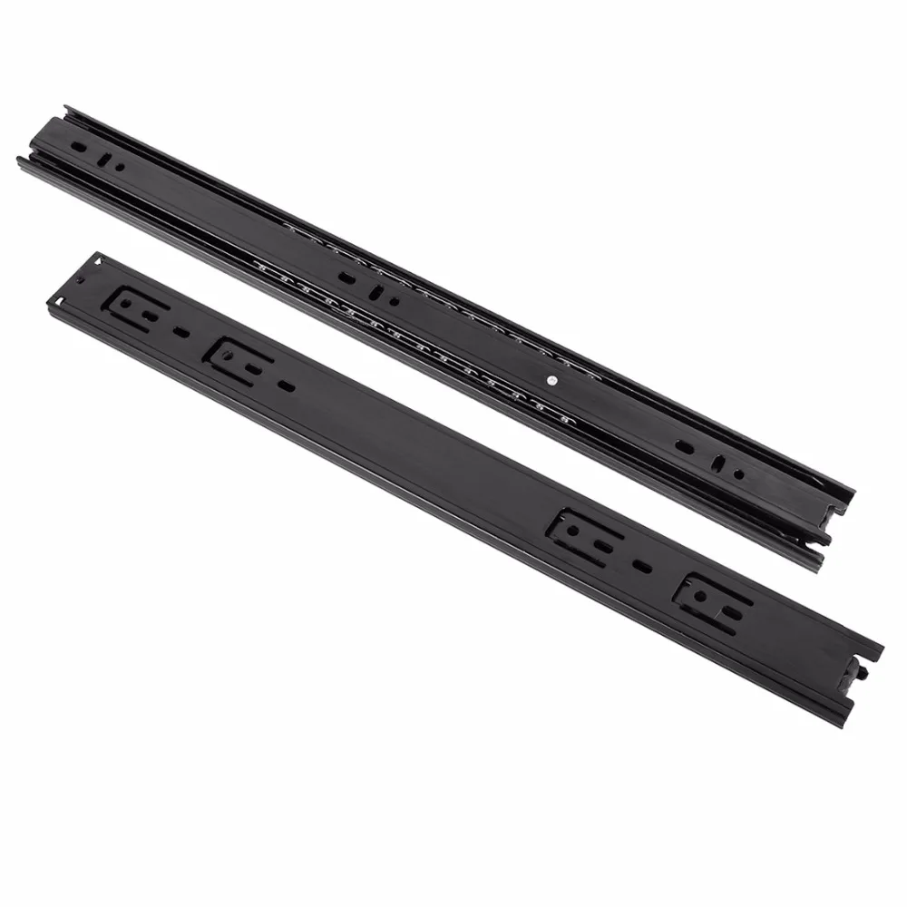 

Uxcell 1 pair 100lbs Capacity Cold Rolled Steel 3 Section Full Extension Ball Bearing Side Mount Drawer Slides