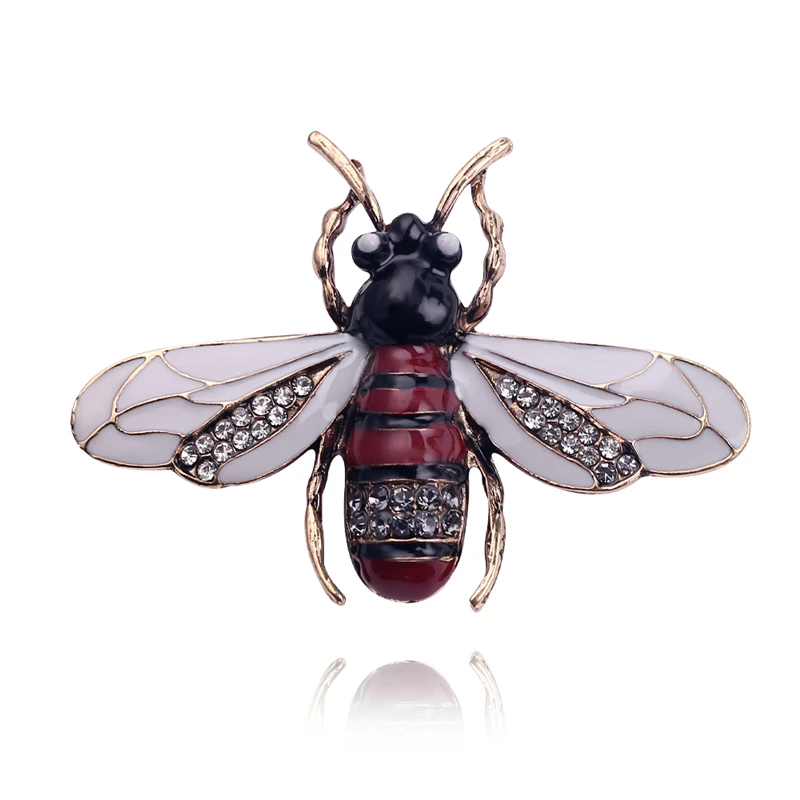 

New Arrival Rhinestone Simulated Pearl Enamel Bee Insect Brooch Pin Beetles Alloy Vintage Brooches for Women Brooch Badges
