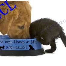 Лучшие вещи в жизни являются Rescued-Виниловая наклейка о животных Стикеры для собаки или кошки чаша украшения, 20x5 см