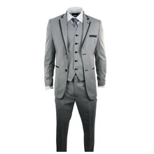 Ternos Masculino 2016 Custom Made Grey Men Slim Fits Suits Tuxedos Grooms Suits Wedding Suits Formal Party Suits