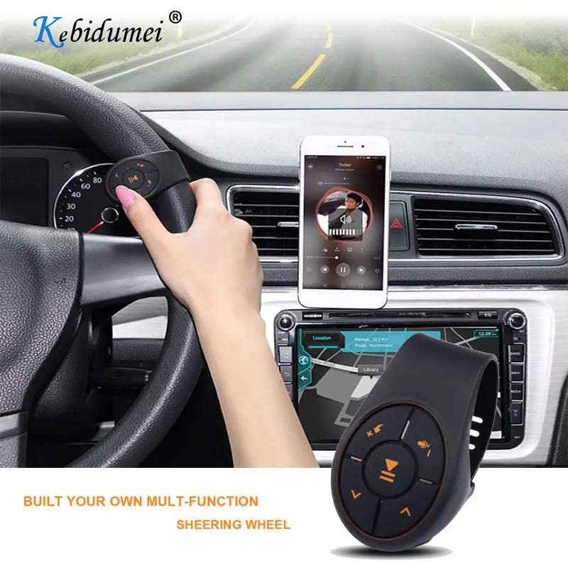 

kebidumei Car Chain style Steering Wheel Remote Control with Multifunction Buttons Bluetooth Car Kit For Bike Handlebar