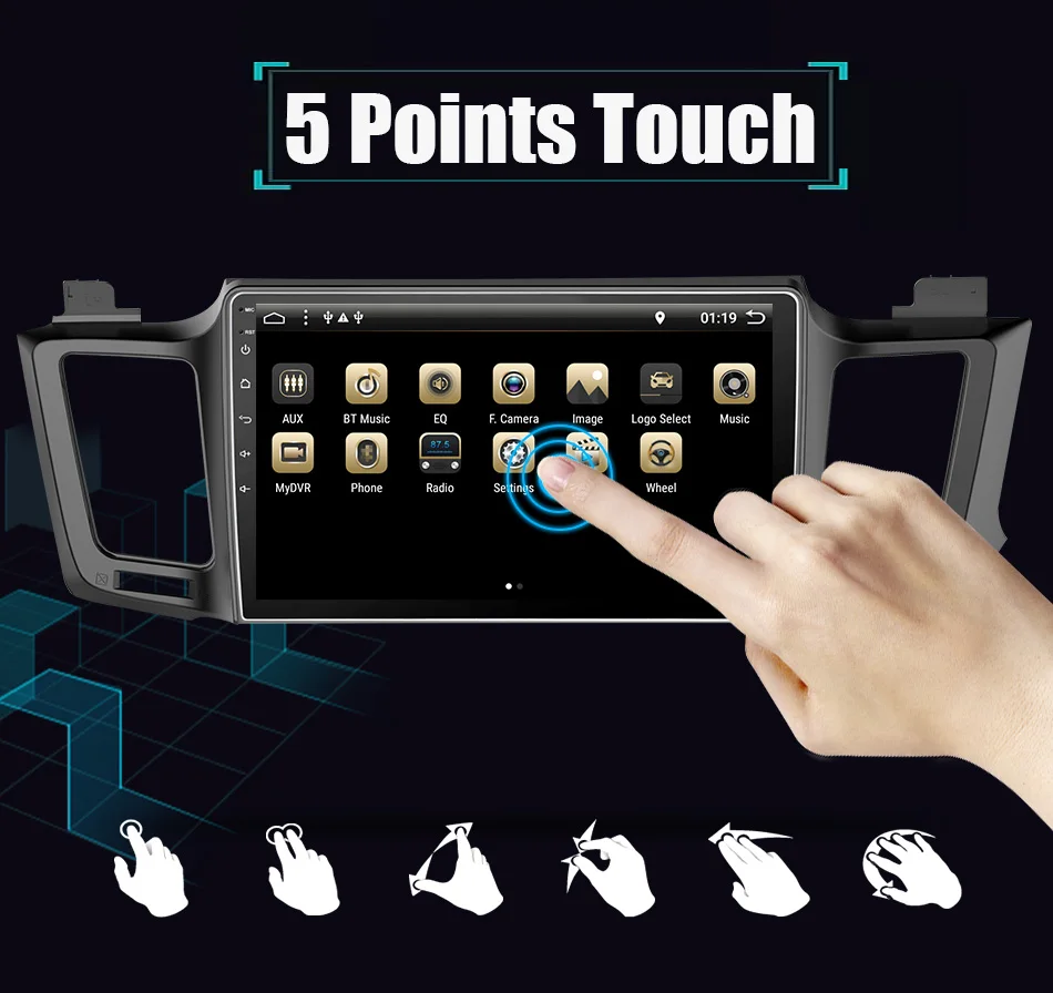 Cheap Eunavi 2G android 8.1 car dvd gps player for Toyota RAV4 2012 car radio video player gps navigation car stereo 2 din dvd 6