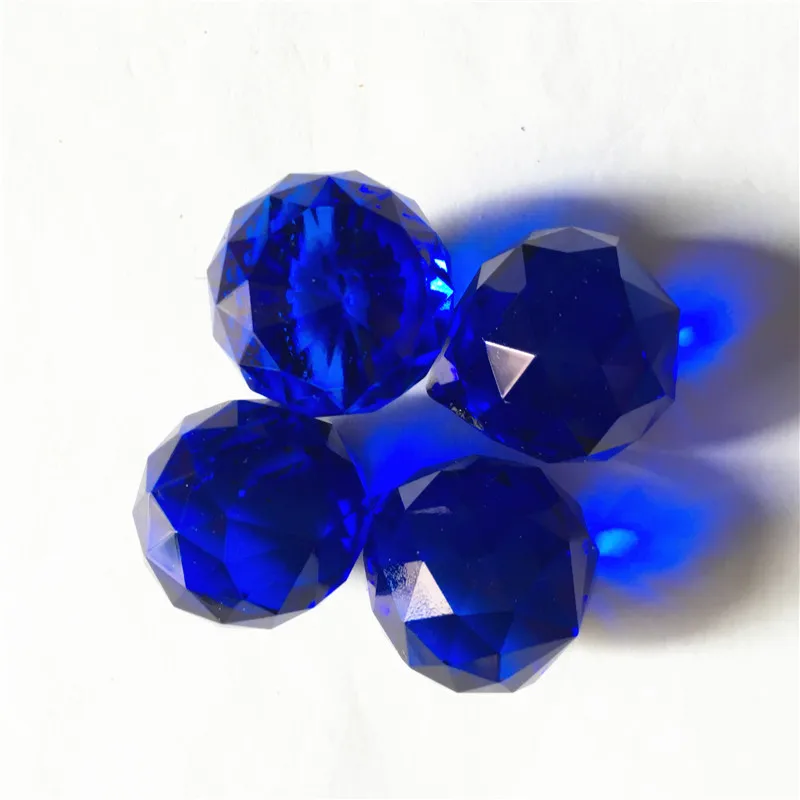 Dark Blue 20pcs 20mm Glass Round Chandelier Hanging Parts Dark Blue 20pcs 20mm Glass Round Chandelier Hanging Parts Curtain Accessories Pendants For Home Wedding Decoration