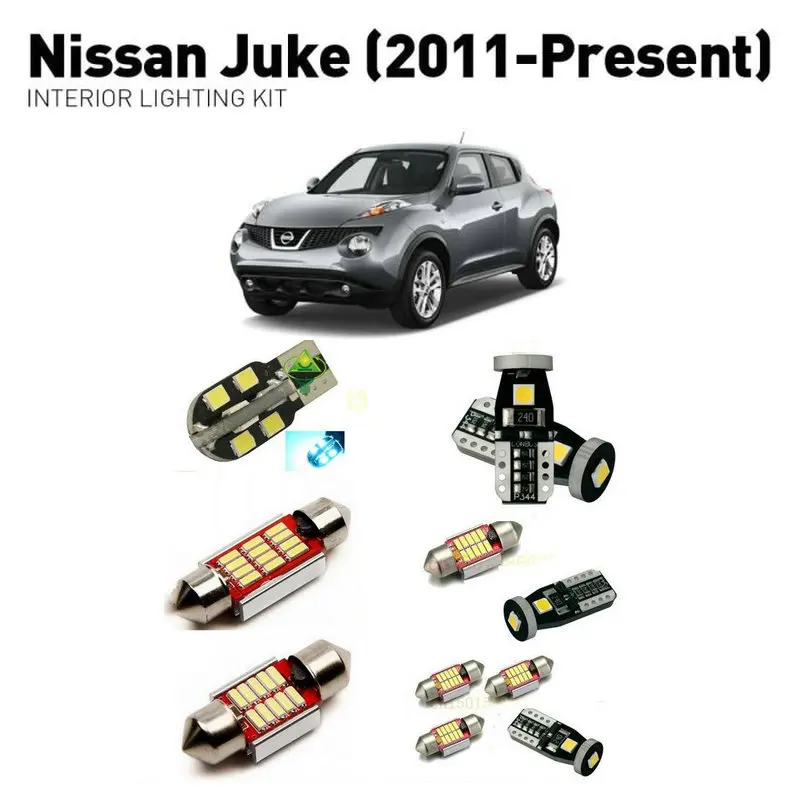 Светодиодные внутренние фары для Nissan Juke 2011 + 6 шт. светодиодные автомобилей
