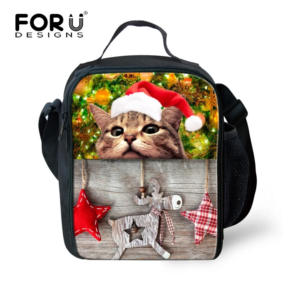 FORUDESIGNS детская коробка для завтрака, Мультяшные рождественские детские сумки для завтрака, Термосумка для еды
