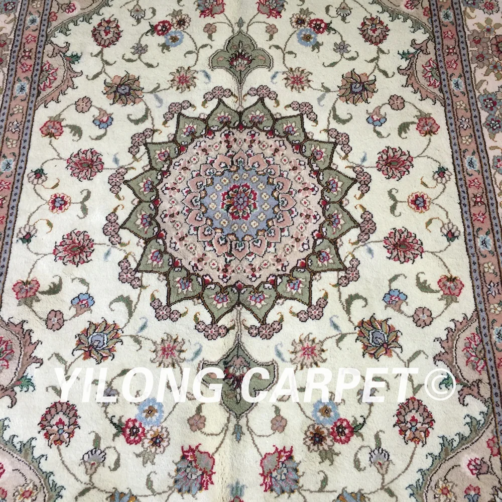 Yilong 4 'x 6' турецкий стиль ручной вязки Красочные цветы изысканный прочный