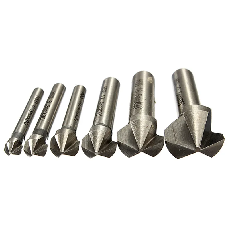 6 шт. фрезы из быстрорежущей стали с 3 канавками 20 5 мм|countersink drill bit set|drill setchamfer cutter |