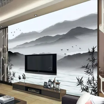 

Ink landscape art TV background wall professional production mural factory wholesale wallpaper mural poster photo wall