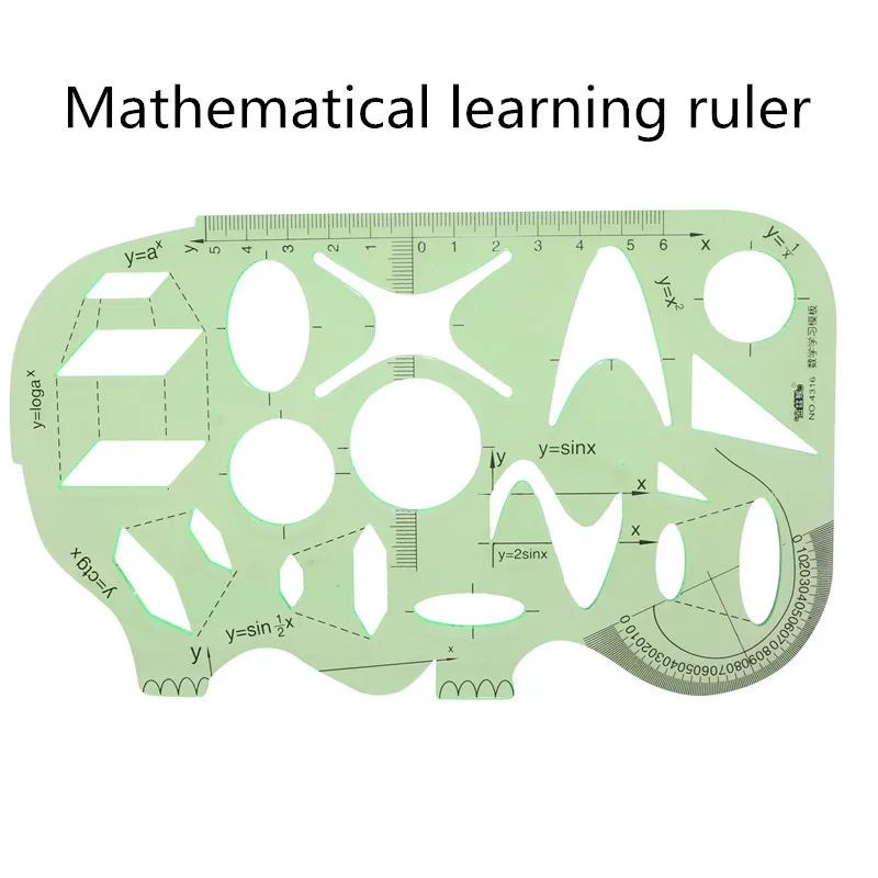 Разнообразный шаблон линейки трафарет измерительный инструмент Геометрическая линейка спирографа живопись линейка офисные школьные принадлежности для студентов - Color: 1 pcs green