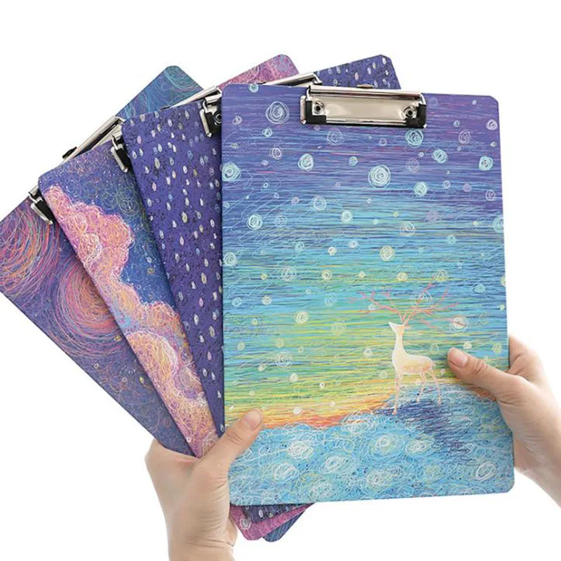 

1 Pcs A4 Cute Sky Deer Girl Clipboards Lovely Stationery Clip Folder Board Desk File Drawing Writing Pad School Office Supplies