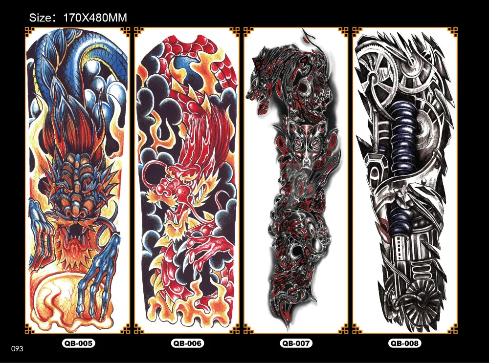 NEW 4 sheets Large Temporary Tattoos Sticker Men Arm Sleeves lelft Shoulder Fake Tattoo Body Art sticker Twinset 3d Fake Totem (8)
