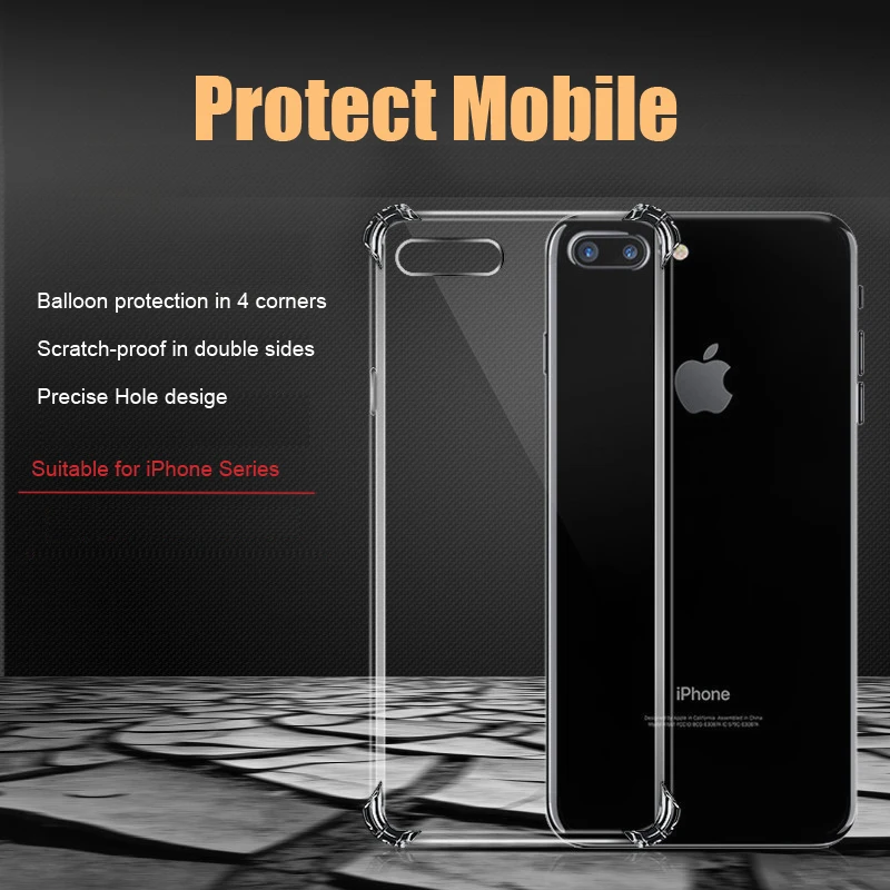 SUMPK Transparent phone case for iPhone 6 6S 7 8 7 plus 6 plus Anti knock 3