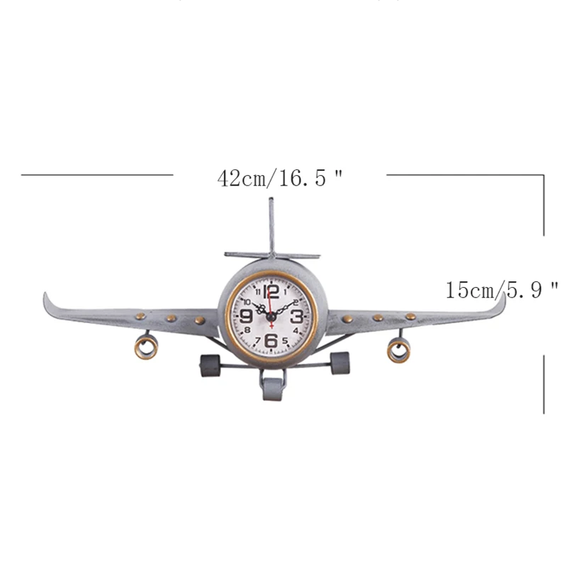 Американский кантри Винтаж кованого железа модель самолета настольные часы электронные часы дисплей окна реквизит домашний рабочий стол украшения