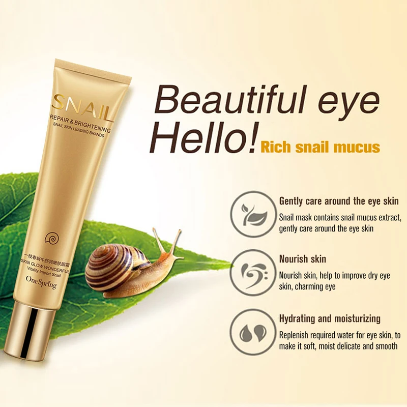 

Snail Essence Repair Eye Cream Whitening Moisturizing Anti-aging Wrinkle Remove Dark Circles Eye Care Moisturizer One Spring