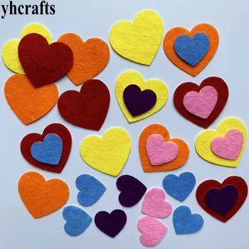 

1bag(30-50PCS). Heart Felt stickers Fabric crafts Early learning educational DIY toys Color shape learning Kindergarten crafts