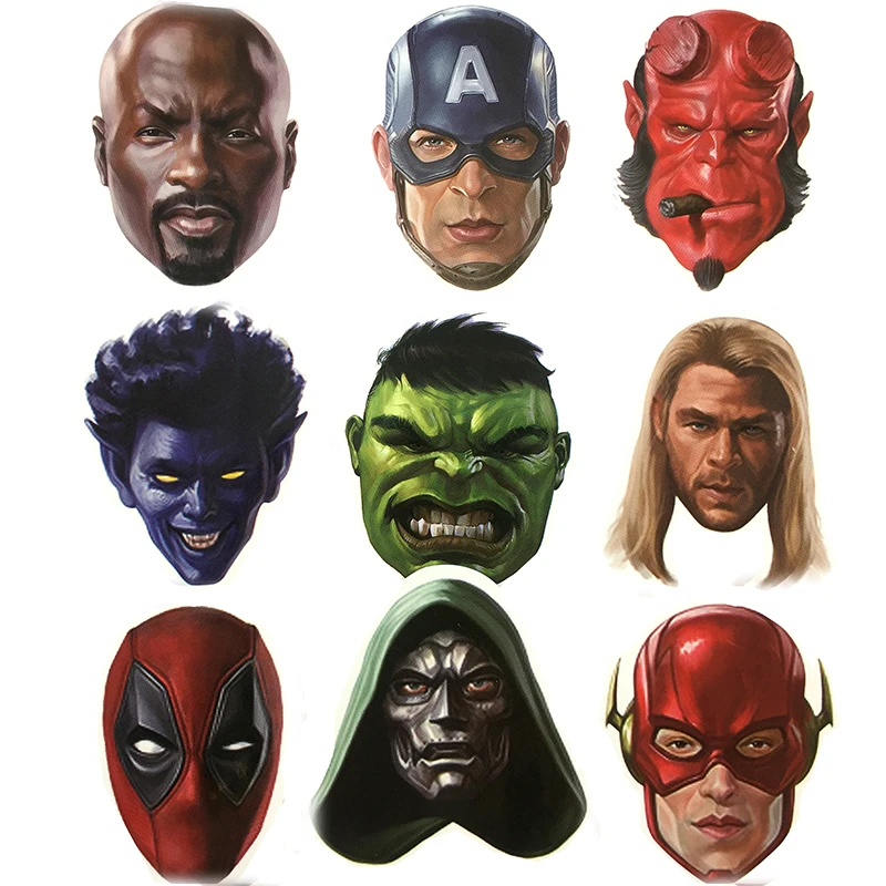 HOT 50 Pcs Anime Marvel Head Portrait Graffiti Stickers Personality Super Hero Sticker For Laptop Luggage Toy Sticker For Kids