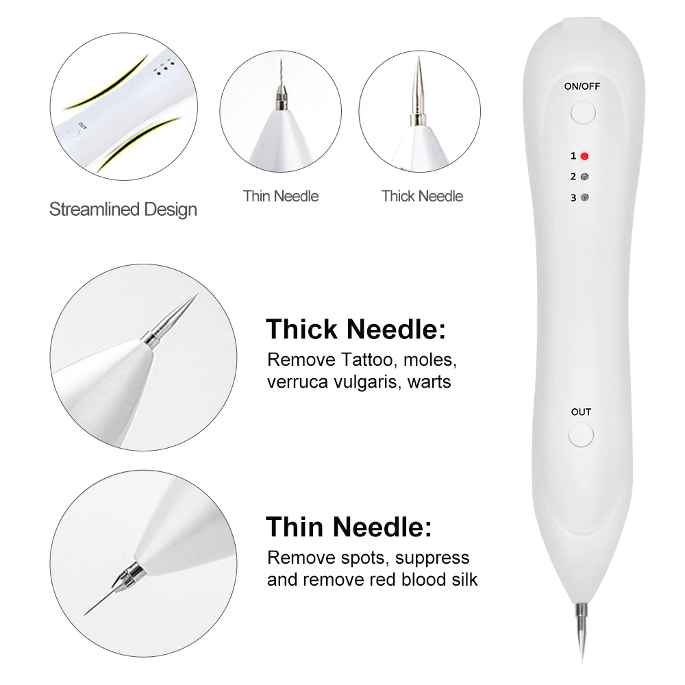 Konmison Laser Freckle Removal Skin Burn Mole Dark Spot Wart Tag Tattoo Pen Beauty Salon Skin Care Sweep Freckle Wart Tag Tattoo