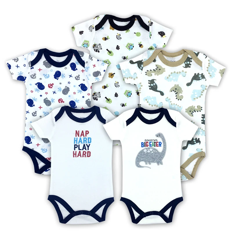 5 unids/lote Unisex De alta calidad mamelucos De bebé De manga corta cuello redondo M 0-12 m novedad niños recién nacidos y niñas ropa De bebé niña 5 unids/lote Unisex De alta calidad mamelucos De bebé De manga corta cuello redondo M 0-12 m novedad niños recién nacidos y niñas ropa De bebé niña