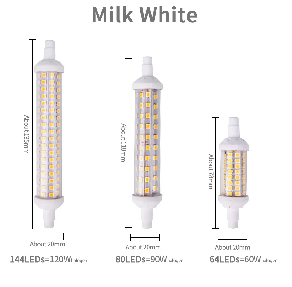 С регулируемой яркостью R7S светодиодный светильник J78 J118 SMD 2835 Светодиодная лампа 4 Вт 6 Вт 8 Вт 9 Вт Светодиодная заменяемая лампа галогенная лампа 78 мм 118 мм лампада AC 220 V 110 V
