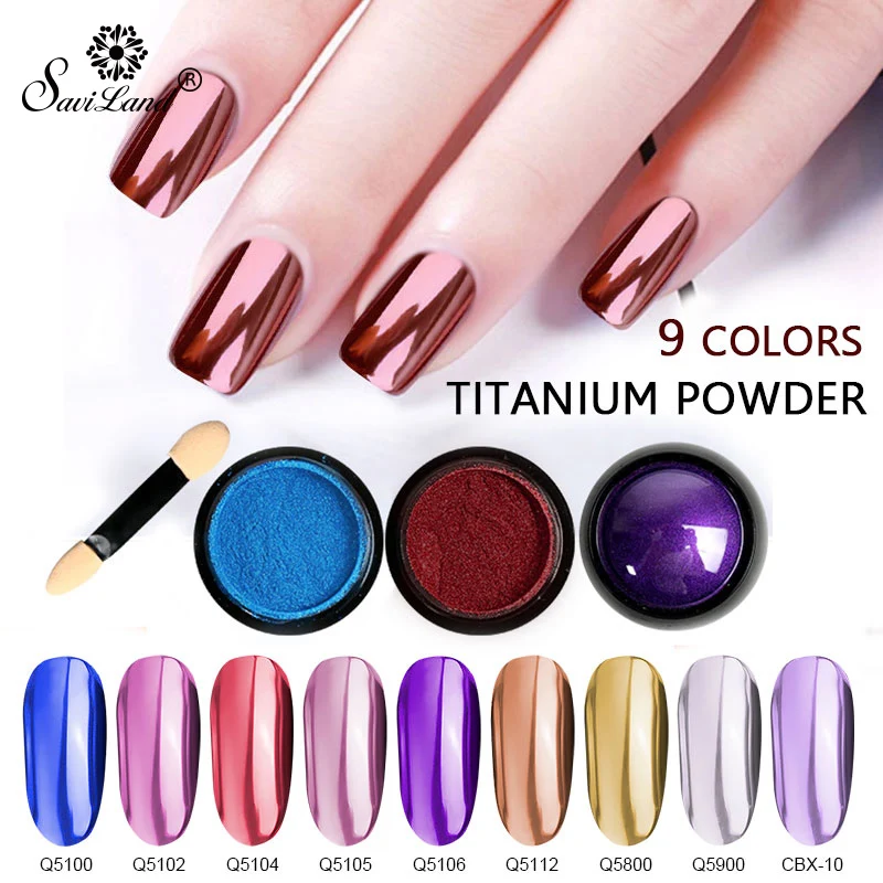 

Saviland 0.2g Magic Mirror Rose Gold Silver Black Powder Nail Glitter Dust DIY Manicure Nail Art Gel Polish Chrome Decoration