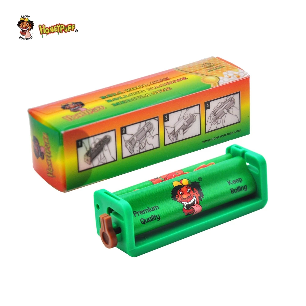 

HONEYPUFF Plastic Cigarette Rolling Machine Suitable 78MM Normal Paper Manual Tobacco Button Adjust Smoking Roller Paper Size