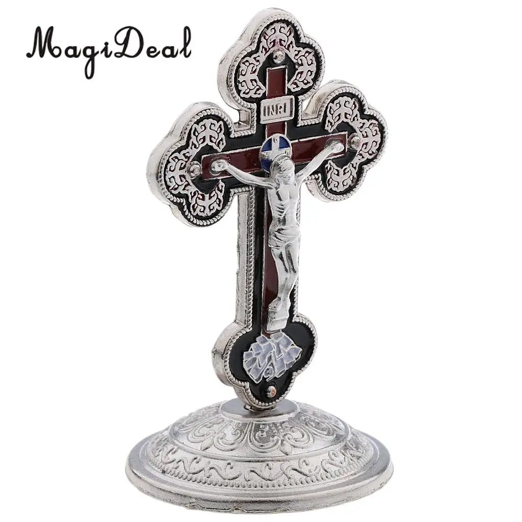 Crucifix Jesus Christ Cross Statue Figurine for Car Home Chapel Decoration
