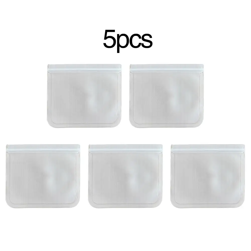 

5PCS Reusable Freezing Storage Bags Zip-lock Leakproof Lunch Bag for Food Storage Home Organization