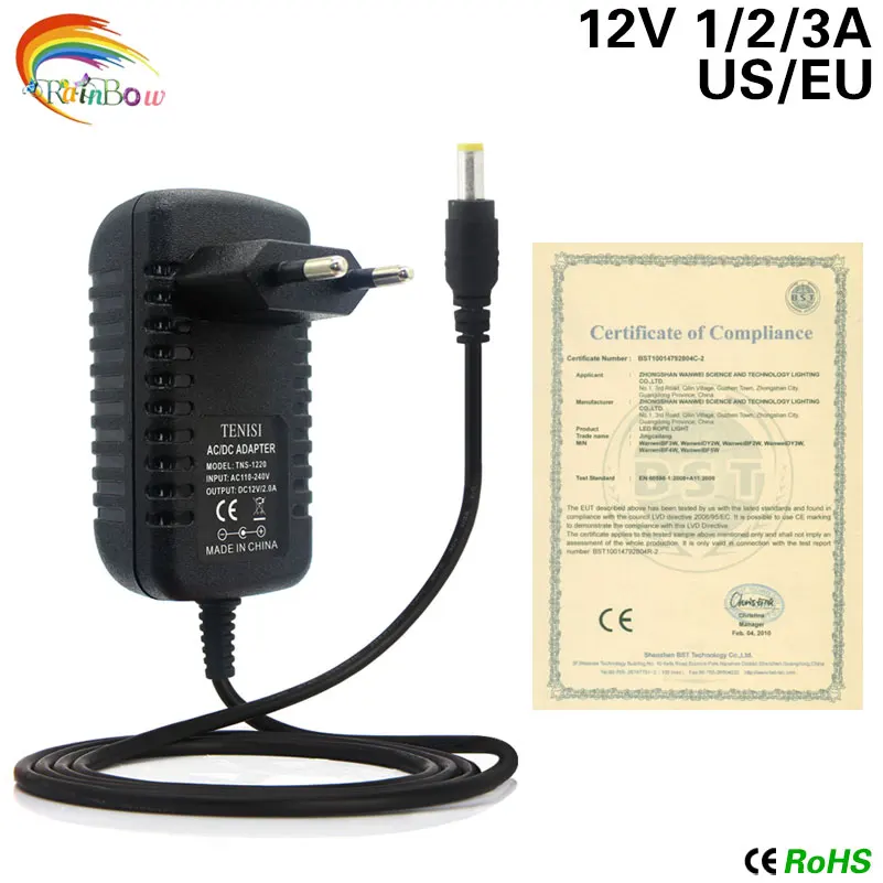 

2017 Security Charger AC100V - 240V To DC12V 2A 24W Lighting Transformer Switch Power Supply Charger Adapter For 5050 3528 strip