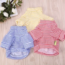 Полосатый жилет Летняя Одежда для питомцев хлопковые рубашки для кошек и собак милый костюм для домашних животных