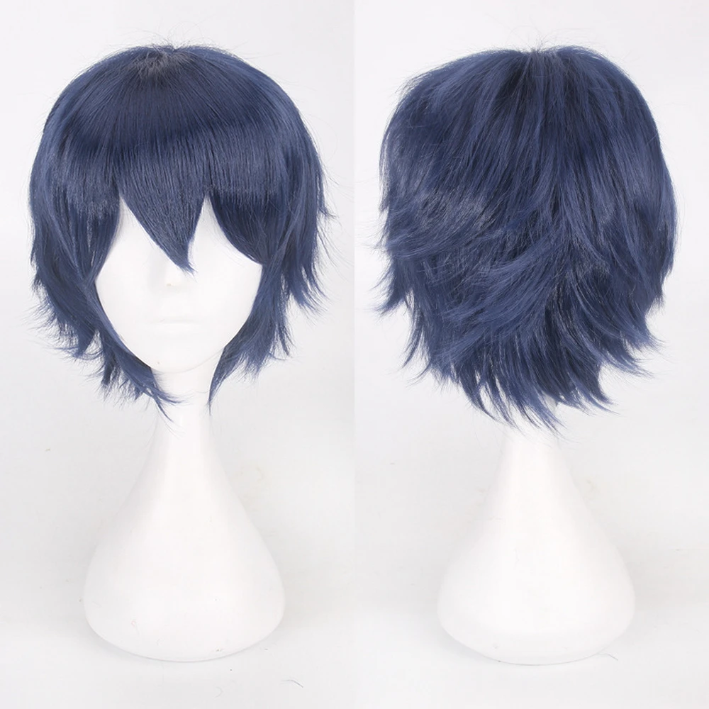 Cosplay&ware Fashion Short Cosplay Wig Men Heat Resistant Synthetic Hair Halloween Costume Party Wigs & Free Cap -Zentai shop online