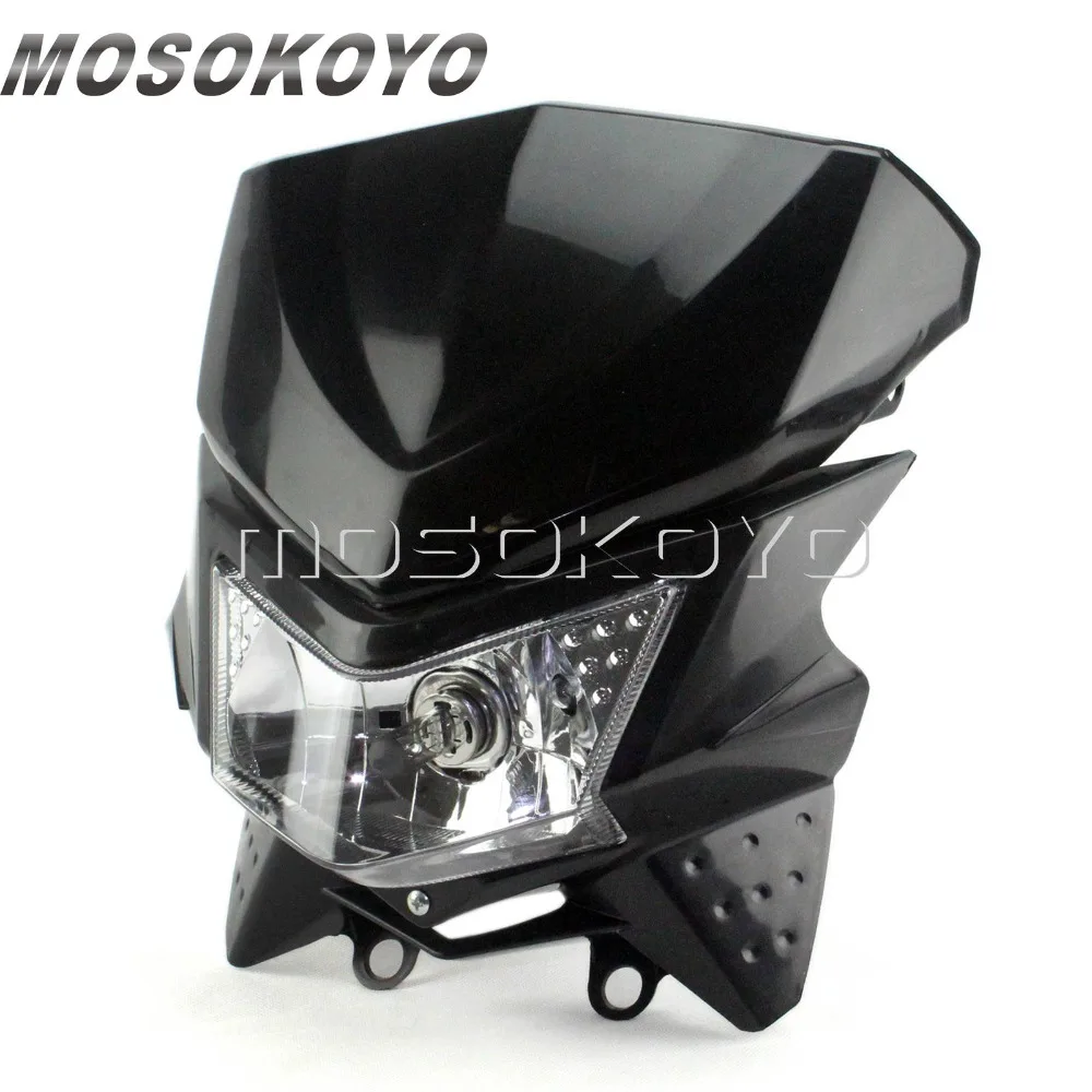 Кроссовый Байк MX прочная фара для kawasakikk KLX 150 250 450 Черная передняя лампа